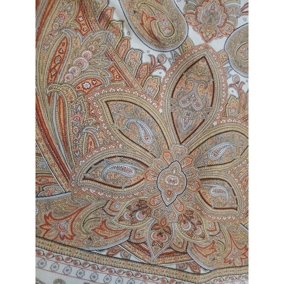 Maison d' Hermine Round Paisley Fall Thanksgiving Cotton Tablecloth Orange Red - Picture 2 of 10